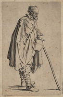 TvB G 4980
<br/>
Bedelaar met wandelstok ("Bedelaars")
<br/>
<em>Callot, Jacques (1592 - 1635)</em>